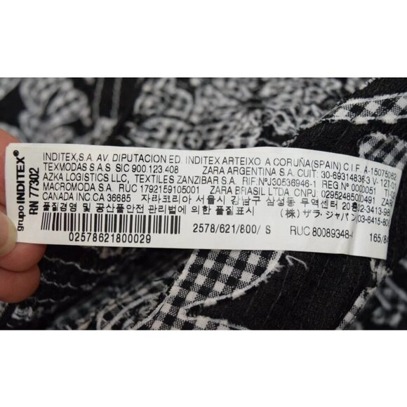 ZARA WOMAN FLORAL PRINT BLACK ONE SHOULDER RUFFLE TOP - Picture 6 of 6